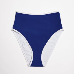 High Waisted Bikini Bottom Ribbed Capri